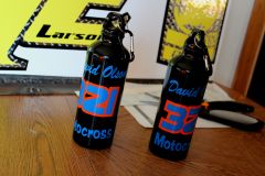 Dollor Store H2o Bottles with racers name and number
