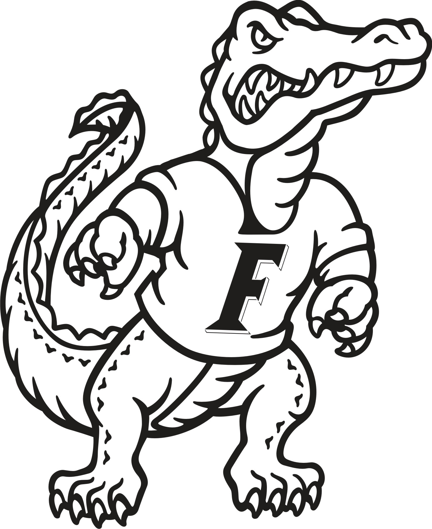 Florida Gators Gator Coloring Pages Logo Clipart Drawing Printable ...